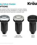 Easy Install Garbage Disposal Air Switch Kit in Matte Black, Chrome, and Spot-Free Stainless Steel Finish