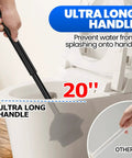 Person using Extended-Handle Toilet Brush And Plunger 4-Piece Set With Gap Brush And Cleaning Gloves Heavy-Duty Bathroom Cleaning Kit