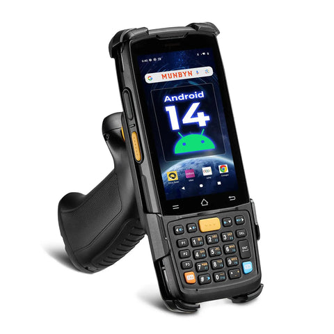 Android 14 Barcode Scanner With Pistol Grip A Real Warehouse Beast Honeywell HS7 QR, 4GB RAM, 64GB Storage, 4 Inch Touchscreen, IP65 rugged PDA