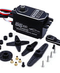 Low Profile Programmable Brushless Digital Servo For 1/10 Scale Drift Cars, 55kg Torque, with accessories and full metal gears.