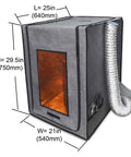 Resin 3D Printer Enclosure With Adjustable Vent Kit For Odor Control And UV Blocking Window See Through Design, dimensions labeled