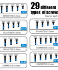 Top Shelf Gunsmithing Screw Kit Featuring M3 M4 And Four Forty Threads With Badass Wrench designed with 29 precision optic screws.