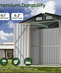 12 By 10 Ft Outdoor Metal Storage Shed For Backyard And Patio, Heavy Duty Garden Shed showing interior steel frame and sheet metal