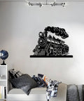 Industrial Style Steam Locomotive Metal Wall Art Black Iron Train Design Durable Modern Sculpture For Living Room Office Or Bar Captivating Focal Point Decor 20 Inch Size in bedroom