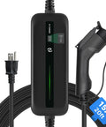 Portable Level 1 EV Charger With 20ft Cable For 110V Outlets On The Go Home Charging Station SAE J1772 NEMA 5 15P shown.