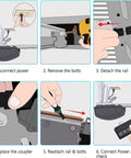 Garage Door Opener Screw Drive Coupler Kit 4 Pack For DIY Fix When Motor Runs But Shaft Won't Turn, Compatible With Most Openers, Easy Install And Reliable Repair. Instruction diagram showing coupler replacement steps