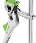 High-Precision Quick Clamp For MFT And Guide Rail System, 6 5/8 Inches, showing ratcheting lock and quick release feature.