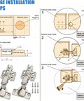 10 Pack 35mm Full Overlay No Slam Soft Close Frameless Cabinet Hinges With Screws For Kitchen And Bathroom Cabinets installation guide
