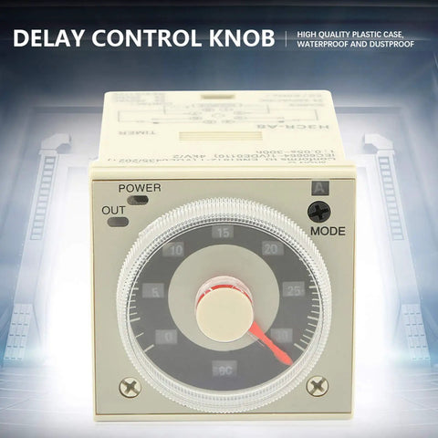 Eight Pin Time Relay For Industrial Automation With 1.2S To 300H Delay, Plug And Play Knob Adjustable Control, 100 240VAC And 100 125VDC, front view