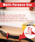 Get These 200 Pack Multi Cable Staples With Steel Nails To Secure Your Electrical Wire Stackers Fast Without Drilling And Lock Clips Keep Cables From Slipping So Your Setup Looks Clean And Super Stable, red cable staples securing black wires.