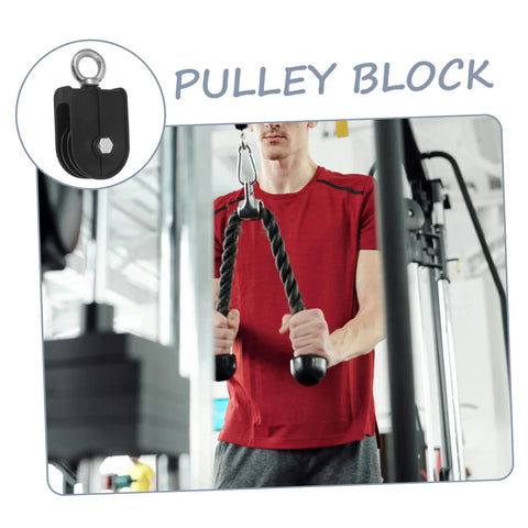 Two Pack Silent Rotating Bearing Pulley Block Set For DIY Gym Gear, Heavy Duty Cable Roller Wheel With Detachable Traction System, Quiet Operation, Supports Up To 100kg, ABS Housing And Galvanized Steel Wheel, used in cable machine training