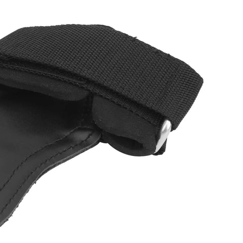 Weight Lifting Training Gloves With Premium Artificial Cattlehide Wrist Support Hand Guards close-up showing nylon webbing detail