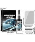Windshield Crack Repair Kit 2026 Upgraded Nano Resin Formula for Chips and Star Cracks Quick Fix with liquid and tools visible