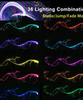 Lit Up Fiber Optic Dance Whip Rechargeable 6ft Space Whip With 360 Swivel And 36 Modes Pixel Flow Rave Toy light effects