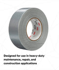 Heavy Duty Duct Tape, Silver, 1 Pack, 1.88 in x 60 yd x 9.0 mil, Water-Resistant Professional Grade shown on white background