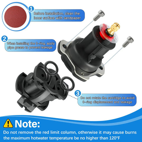 Mixer Cap and Pressure Balancing Unit Repair Kit for Kohler Shower Valves K-304 and K-11748 Includes GP800820 and GP77759 Cartridge Replacement
