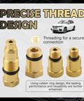 4 Piece Compression Tester Adapter Kit With 10mm-1.0, 12mm-1.25, 16mm-1.5, 18mm-1.5 Thread Sizes For Gas Engines And Motorcycles shown