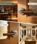Walnut Wood Decorative Door Lever Two Pack With Antique Brass Finish Zinc Alloy Base Non Locking Dummy Handle For Interior Doors Warm Touch And Premium Cozy Vibe reversible lever on wood interior door