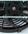 Beat The Heat Shop Grade 12 Inch Curved Electric Radiator Cooling Fan Push Pull Rig showing black fan blades and mounting points.