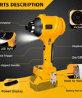 Cordless Dust Blower For 20V Battery High Power Handheld Air Duster Delivers 447 MPH Wind 50,000 RPM 3 Gear Stepless Speed Beast Mode For Garage Workshop Sawmill And Home Cleaning with parts description