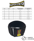 Assorted Twelve Pack Elastic Cinch Straps For Cords with size chart and a black Velcro wrap, ideal for garage and RV organization.