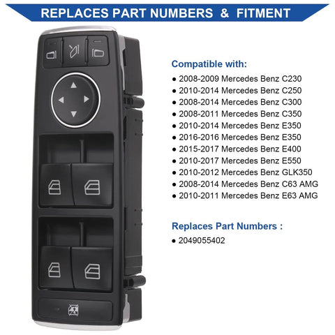 Mercedes Benz Master Power Window Switch Driver Front Side Replacement For 2008 2017 C Class C230 C250 C280 C300