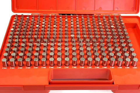 440 Piece M1 And M2 Pin Gage Set From.061 To.500 Inches With Class ZZ Tolerance For High Accuracy Measuring In Precision Machining Tools For Pros And Hobbyists, red case open