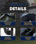 Rear Seat Golf Cart Bag Holder With Foldable Rack And Safety Grab Bar Up To 8 Inches Easy No Drill Install details view