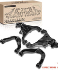 Beefed Up Set Of Four Front Upper And Lower Control Arm Kit With Ball Joints And Bushings For Nissan Frontier 2005 2018 Pathfinder 2005 2012 And Xterra 2005 2015 Designed For Tough Roads And Tight Steering With Smooth Ride box and components displayed