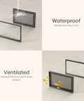 X Large Clear Stackable Shoe Storage Boxes 12 Pack Modular Shoe Organizer And Sneaker Containers showing ventilation and waterproof features