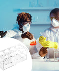 Lab with scientists using Eight Hole Transparent Acrylic Test Tube Rack For Fifty Milliliter Tubes Clear Durable Lab Organizer Stand.