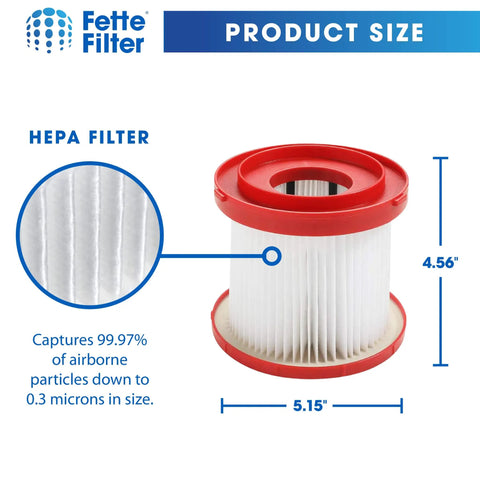 4 Pack HEPA Wet Dry Vacuum Filter For Milwaukee 49-90-1900 Compatible With Gallon Vacs M18 2 Gallon And M12 FUEL 1.6 Gallon