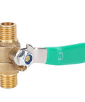 Straight Shooter 1/4 Inch Brass Ball Valve Four Pack With Dead Simple Shut Off For Hot And Cold Water Plumbing Setup featuring sturdy male threads.
