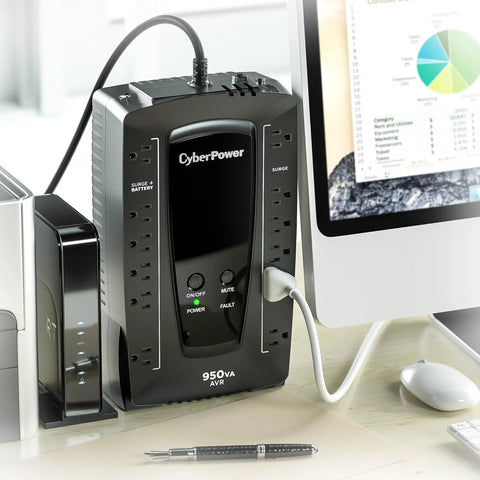 AVRG900U 900VA 480W AVR UPS Battery Backup and Surge Protector With 12 Outlets, Simulated Sine Wave Output, Compact Design, UL Certified For Home Office Computers, Networking Gear, and Entertainment Systems