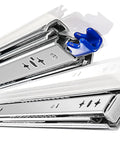 Heavy Duty Drawer Slides Featuring 3 Fold Full Extension And Integrated Lock Built Tough For Heavy Lifts Rock Solid Industrial Rails with blue locking mechanism