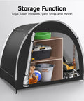 Heavy Duty Outdoor Bike Storage Tent Shed Waterproof Shelter 6.56x4.92x5.58ft Portable Bicycle Shelter with toys and tools inside