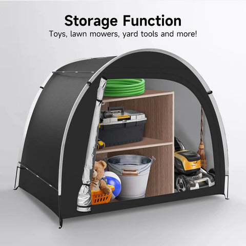 Heavy Duty Outdoor Bike Storage Tent Shed Waterproof Shelter 6.56x4.92x5.58ft Portable Bicycle Shelter with toys and tools inside