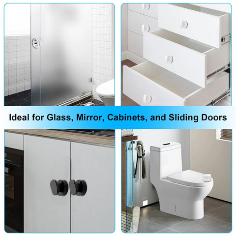 2 Pack Suction Cup Handles For Glass Surfaces And Smooth Walls No Drilling Required Installation on cabinets and sliding doors