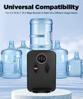 Hot And Cold Water Dispenser For Countertop 1.2 To 5 Gallon Capacity Top Loading Water Cooler, black with water jugs in background