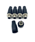 5 Pack M12 8 Pin A Code Male Connector IP67 Waterproof Industrial Circular Connector Field Install Plug And Play
