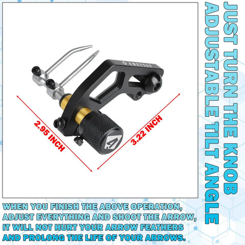 Dual Use Arrow Rest For Compound And Recurve Bows, Lightweight Metal Arrow Launcher Rest Made From Stainless Steel Brass And Aluminum
