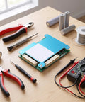 Rugged 13s Lithium Battery Protection Board With Smart Temperature Control And Real Time Cell Voltage Monitoring 50a Bms Pack Balancer on wooden table with tools.
