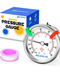 Rock Solid Stainless Steel Vacuum Gauge Reads Dead Accurate With A Weatherproof Two Inch Dial And One Quarter Inch NPT Thread Built Heavy Duty For HVAC And Air System Service Featuring A Locked Lower Mount Design That Stays Put For Zero Fuss Performance.