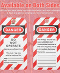 Heavy Duty Lockout Tagout Tags Reusable Do Not Operate Labels For Industrial Jobsite Maintenance Featuring Tough Metal And Pvc Build, double-sided.