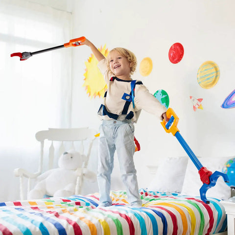 4 Pack Interactive Toy Grabber Claw Robot Arm Reacher Set For Kids, 18 Inch Multicolor Play Tool, Boosts Hand Eye Coordination And Fine Motor Skills While You Play