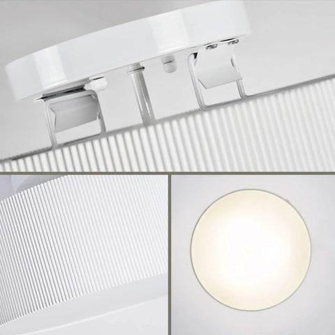 Cool Modern Stripe Fabric Pendant Light Shade 15 Inch Drum Ceiling Fixture Flush Mount With Chrome Matte Finish Three Bulbs