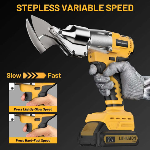 Cordless Metal Shears With 360 Degree Pivoting Head 20V Max Compatibility 221 Ft Lbs Torque Brushless Cutters for sheet metal