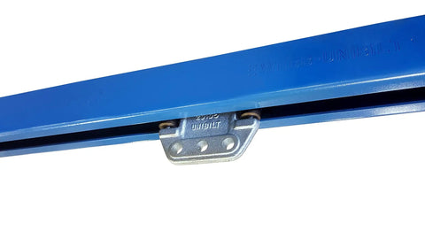 Unibilt Blue Enclosed Conveyor Track With Yokes Five Foot Long Workhorse for industrial material handling detail view