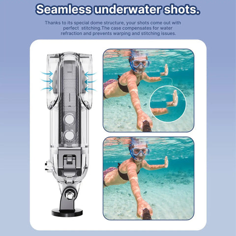 Underwater Housing Case For X3 Action Camera 45m Waterproof Dive Case With Protective Shell And Symmetrical Locking Design in use