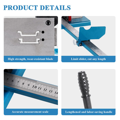 Manual DIN Rail Cutter with Double Groove and 50 CM Scale for Easy Precise Cutting of 35 mm Wide 7.5 mm High Rails product features